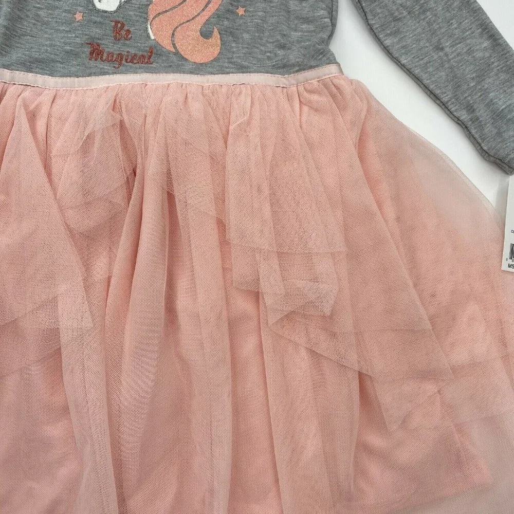 Pinky Boutique Girl's Unicorn Tutu Dress Gray/Pink sz 8 NWT Birthday/School/Gift